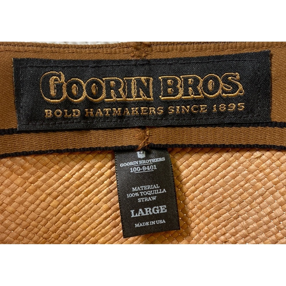 Goorin Bros Panana Toquilla Straw Fedora Hat Size Large Beige USA Made - Picture 6 of 8